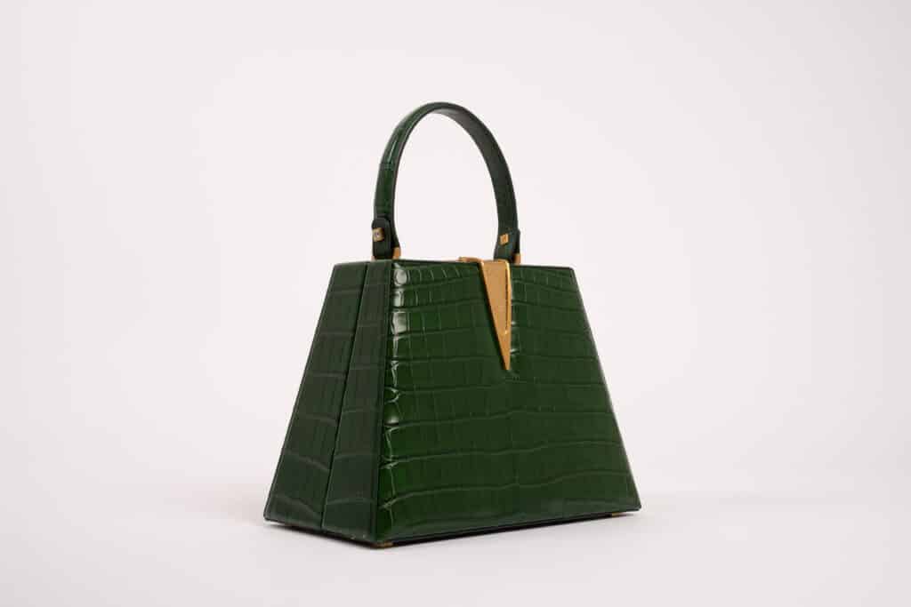 Trapèze borsa artigianale coccodrillo chiusa