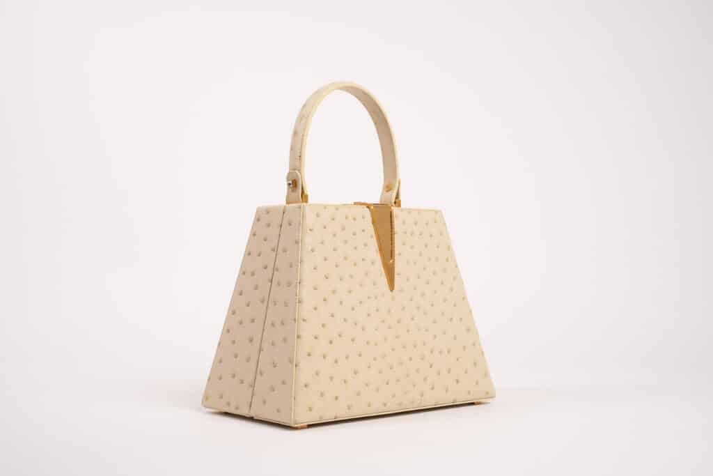 Trapèze borsa artigianale struzzo chiusa